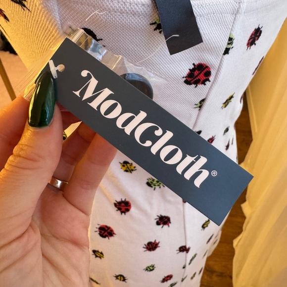ModCloth Ivory Dress with Colorful Insect Pattern - Picture 6 of 8